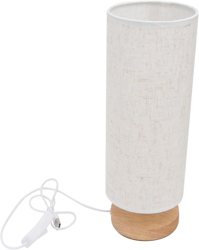 Photo 1 of 1Pc Cloth Cover Lamp for Bedroom Romantic Light with Minimalist Design for Living Room Study and Room Stylish LED Touch Control Nightstand Lamp