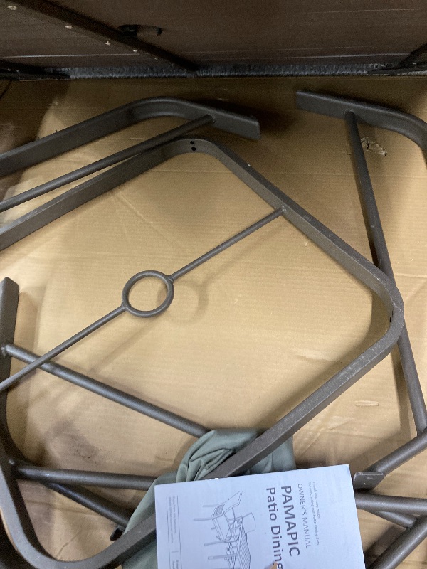 Photo 1 of ***MISSING ALL CHAIRS/JUST THE TABLE/CARTON 2 OF 2 ONLY***Pamapic ,Wicker Outdoor Furniture Set for Backyard Garden Deck Poolside with Square Plastic-Wood Table Top ***chairs not incluided**