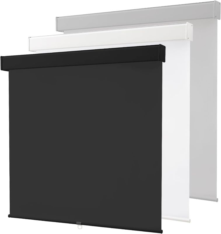 Photo 1 of 100% Blackout Cordless Roller Window Shades, Free-Stop Black Out Blinds for Indoor Windows,Thermal Insulated UV Protection,Window Shades Pull Down for Home,Office,Easy to Install,34" W x 72" H, Black