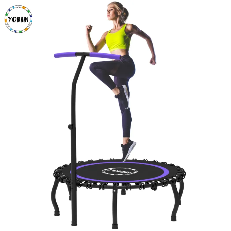 Photo 1 of 
YORIN Rebounder Foldable Trampoline for Adults, 330LBS Fitness Indoor Trampoline, 40" 48" 50" Mini Exercise Trampoline with Bungees, 3 Level Adjustable Foam Handle Bar, Stable Quiet Small Trampoline