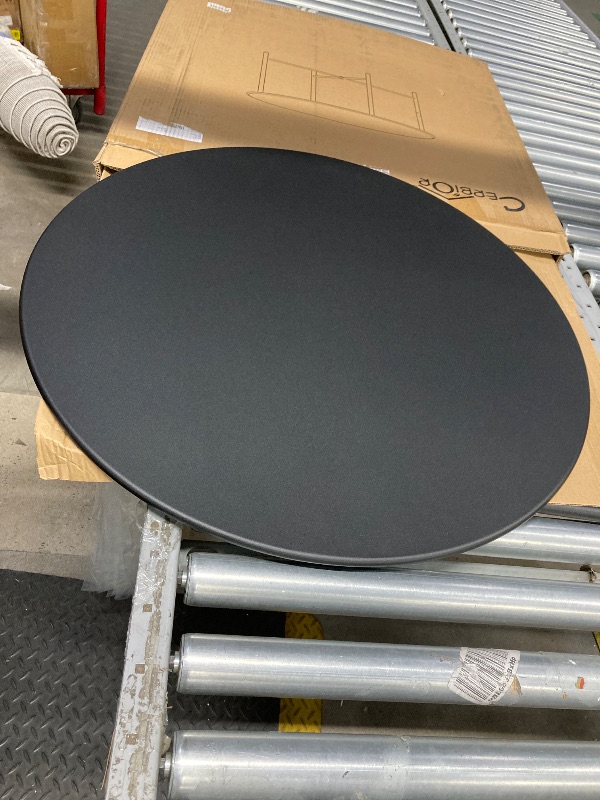 Photo 1 of 
CERBIOR Patio Round Steel Coffee Table, Weather Resistant Anti-Rust and Waterproof Indoor and Outdoor Large Side Table, for Garden Living Room Bedroom Balcony?Black?