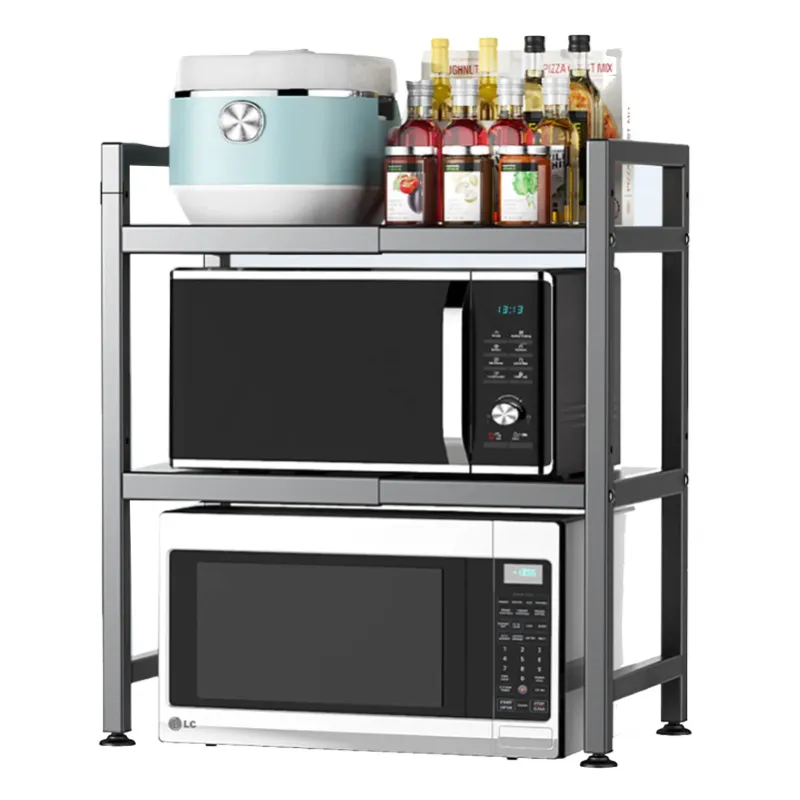 Photo 1 of 
Copedvic 3-Tier Kitchen Baker's Rack Extendable Microwave Oven Stand Kitchen Storage Shelf with S-Hooks, Black