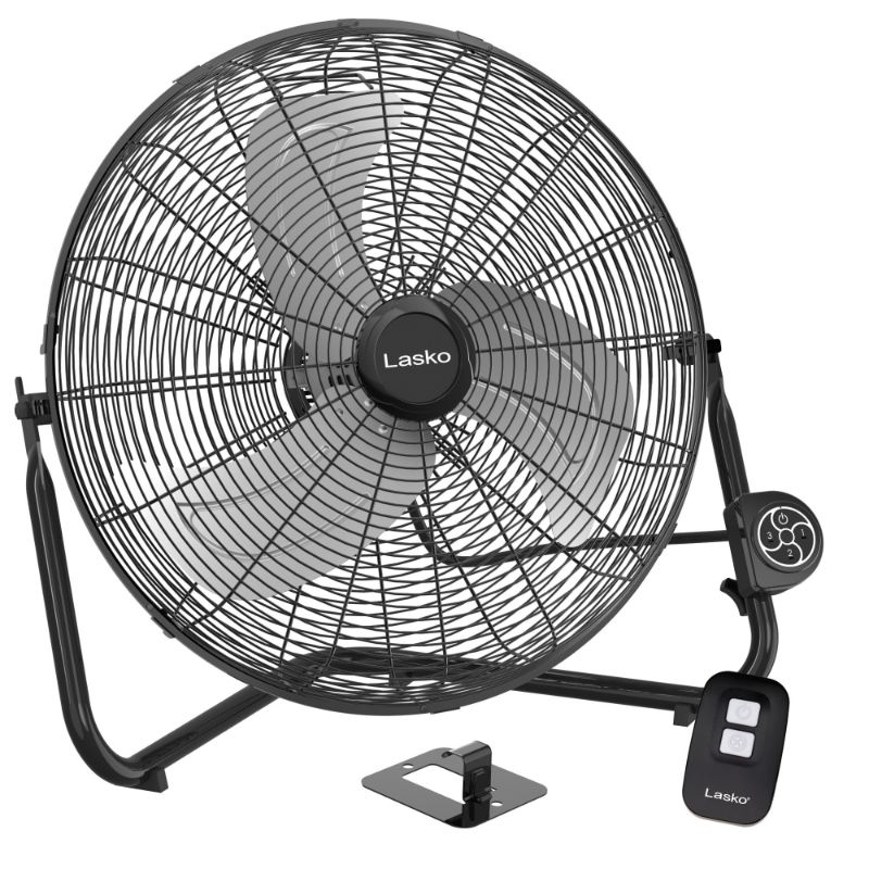 Photo 1 of 
Lasko 20" High Velocity Floor Fan, Wall Mount Option and Remote, 22" H, Black, H20660, New