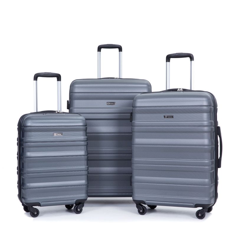 Photo 1 of 
***its locked**Tripcomp Hardside Luggage Set 3-Piece Set(21/25/29) Lightweight Suitcase 4-Wheeled Suitcase Set(Grey) ***Unknow is has two more,the descriptions is only to the reference***