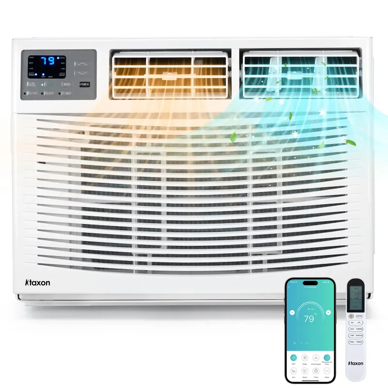 Photo 1 of *** with damages, please see the photos***Ktaxon 18000 BTU Window Air Conditioner with Heat, Window AC Unit & Heater Combo with APP & Voice Smart Control, Timer Function & Easy Installation Kit, Work with Alexa/Google Assistant, 208/230V