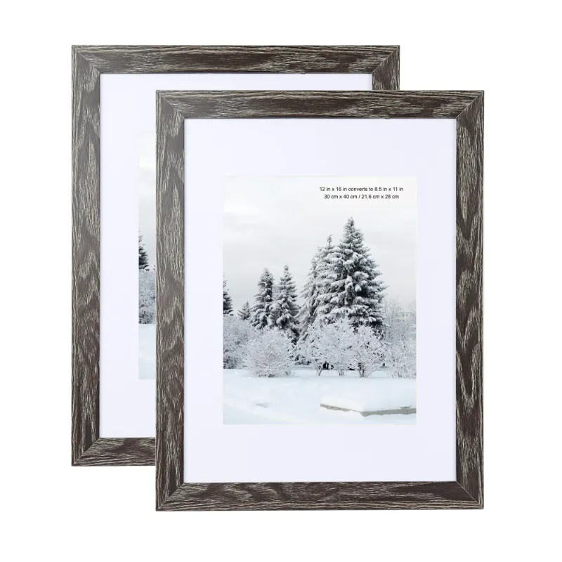 Photo 1 of 
Scholartree 11 x 14 Wood Gallery Picture Frames Set of 2-11x14 Matted to 8x10 Wall Frames, Gray