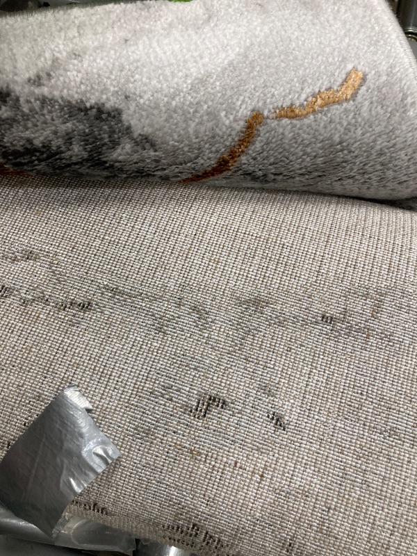 Photo 1 of LUXE WEAVERS Ivory Gold 5x7 Marble Abstract Area Rug