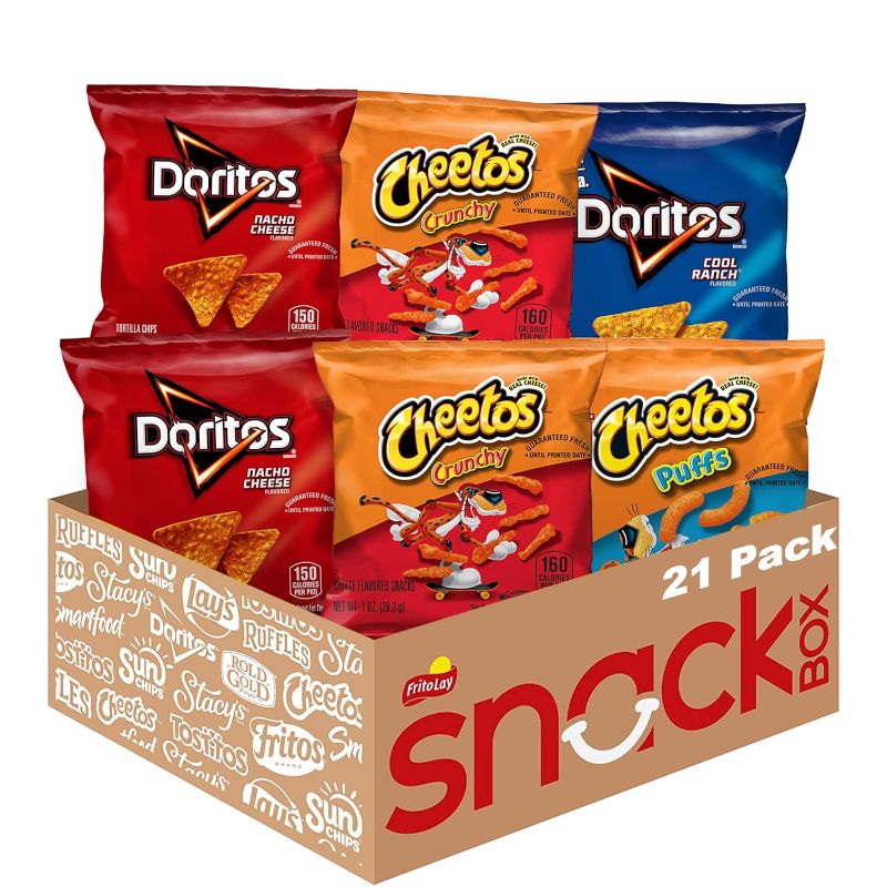 Photo 1 of **BB 6/17/25**Frito-Lay Doritos & Cheetos Mix Variety Pack, Single Serve Snack Bags (Pack of 21)