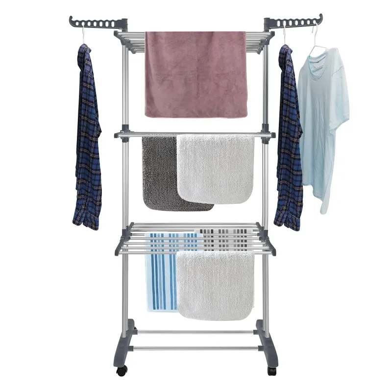 Photo 1 of Flngr Drying Rack for Clothes, Foldable & Collapsible Drying Rack,Free Standing Stainless Steel Laundry Drying Rack for Hangers, Garments, Towels and Clothing