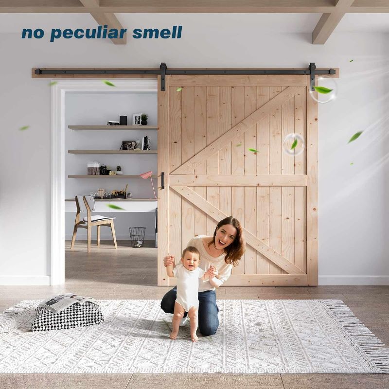 Photo 1 of JUBEST Sliding Closet Door 72"(Double 37") x 80", 3-Lite Frosted Glass Bypass Door with Hardware Kit & Matching Fascia, Pre-Drilled Solid Wood Slab with Water-Proof PVC Surface, Easy to Install, White