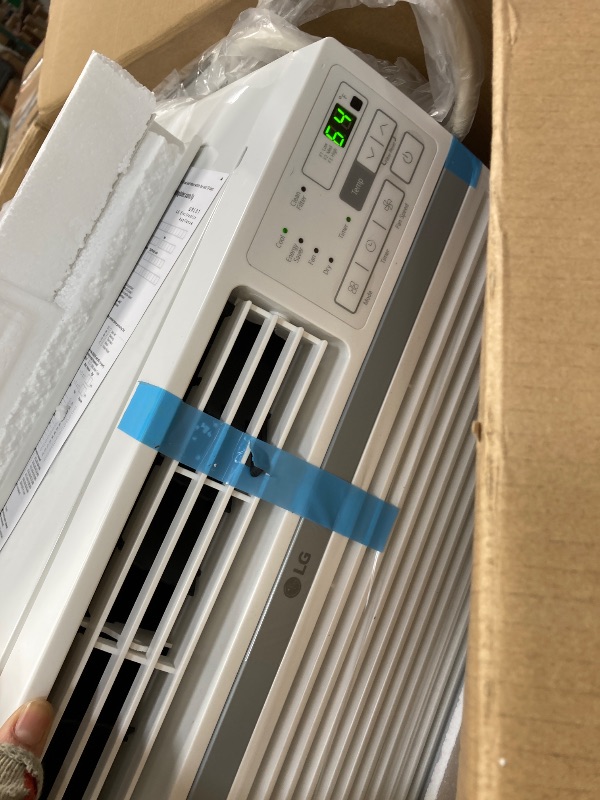 Photo 1 of ***THERE IS MAJOR DAMAGE***LG LW1024RD 10,000 Window Air Conditioner, 115V, 450 Sq.Ft. (18' x 25' Room Size), Quiet Operation, Electronic Control with Remote, 3 Cooling & Fan Speeds, Auto Restart, 10000 BTU, White