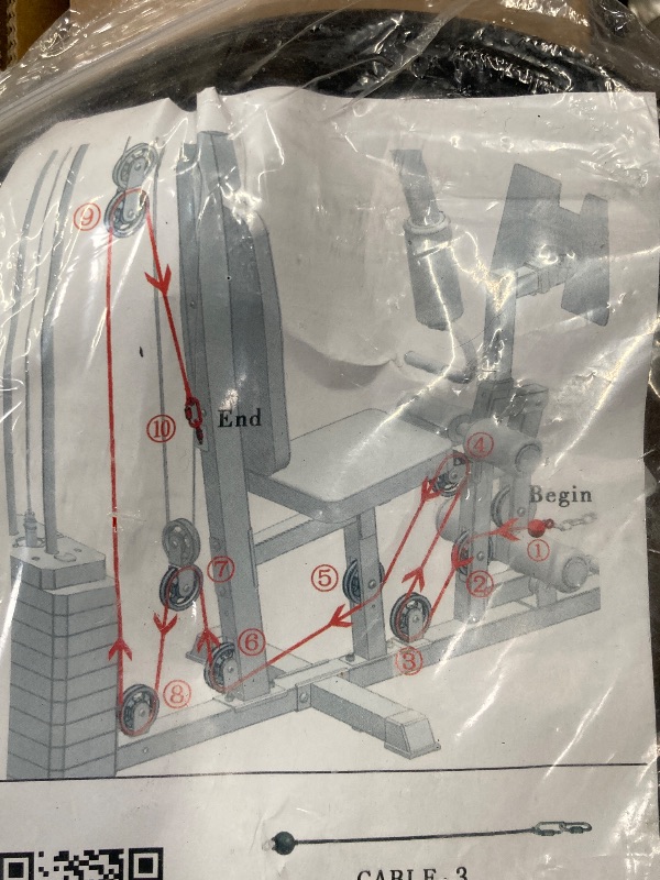Photo 1 of **MSSING MAJOR PARTS****Fitvids Home Gym, Workout Equipment with Leg Press, Exercise Equipment for Home with Pulley System, Home Gym Equipment for Full Body Strength Training, Preacher Curl and Leg  ***(ORIGINAL STOCK PHOTO NOT AVAILABLE, OPEN BOX RIPPED/
