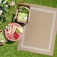 Photo 1 of ***HAS SOME DIRT SPOTS**CAMILSON Bordered Washable Indoor Outdoor Area Rug Beige 6 x 9