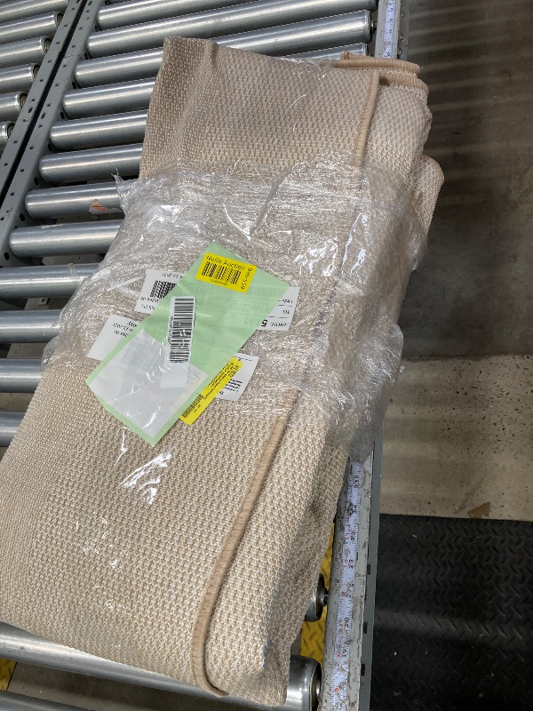 Photo 1 of ***HAS SOME DIRT SPOTS**CAMILSON Bordered Washable Indoor Outdoor Area Rug Beige 6 x 9