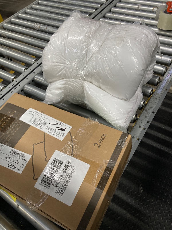 Photo 1 of 2 Pack Down Filled Alternative Pillows ***(ONE OUT OF BOX, NOT VACCUM SEALED, ORIGNAL STOCK PHOTO NOT AVAILABLE)***