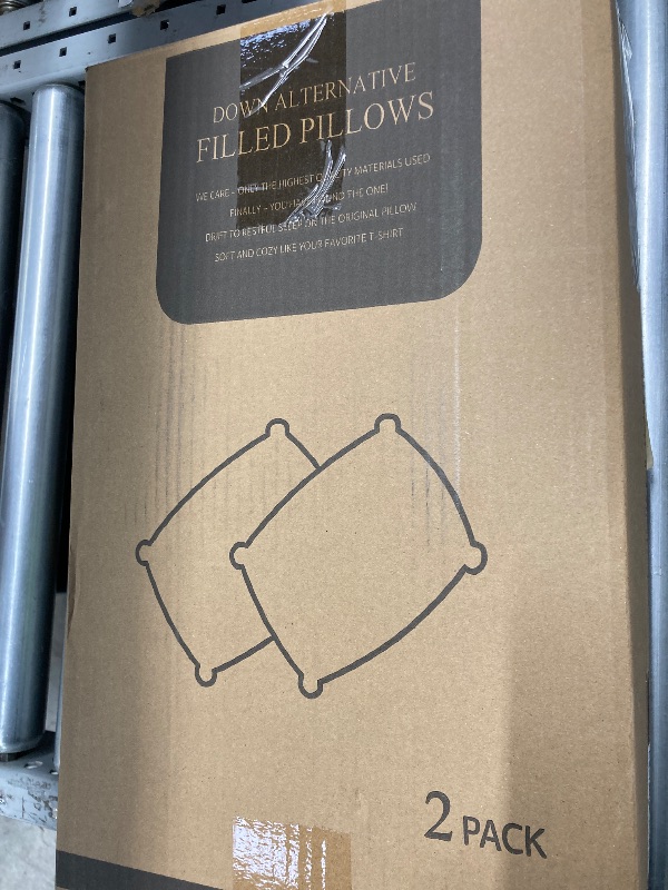 Photo 1 of 2 Pack Down Filled Alternative Pillows ***(ONE OUT OF BOX, NOT VACCUM SEALED, ORIGNAL STOCK PHOTO NOT AVAILABLE)***