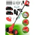 Photo 1 of ***MISSING PARTS**TNTANTS Electric Weed Wacker, Cordless String Trimmer with Wheels, 2Pcs 24V Batteries, 3 Types of Blades, Adjustable Length, Weed Eater Grass Trimmer/Edger/Brush Cutter for Lawn Yard Garden (Red)
