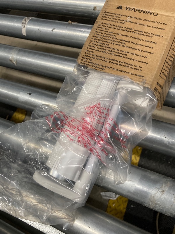 Photo 1 of ****MISSING PARTS****Ophanie Retractable Baby Safety Gate,Mesh Pet Gate 33" Tall, Extends to 55" Wide, Indoor & Outdoor Gates for Stair, White ***(BOX RIPPED/TORN)*** 
