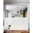Photo 1 of ****MISSING PARTS****Ophanie Retractable Baby Safety Gate,Mesh Pet Gate 33" Tall, Extends to 55" Wide, Indoor & Outdoor Gates for Stair, White ***(BOX RIPPED/TORN)*** 
