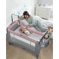 Photo 1 of ***MISSING PARTS**5 in 1 Baby Bassinet Bedside Crib, Easy Folding Portable Playards, Pack and Play with Mattress, Diaper Changer and Music Mobile Pink
