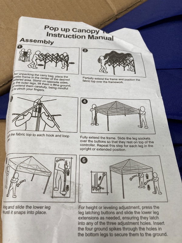 Photo 1 of GVDV Canopy Tent, 10x10 ft Easy Pop up Outdoor Canopy Tent, Portable Straight Leg Gazebo Instant Canopy, Blue