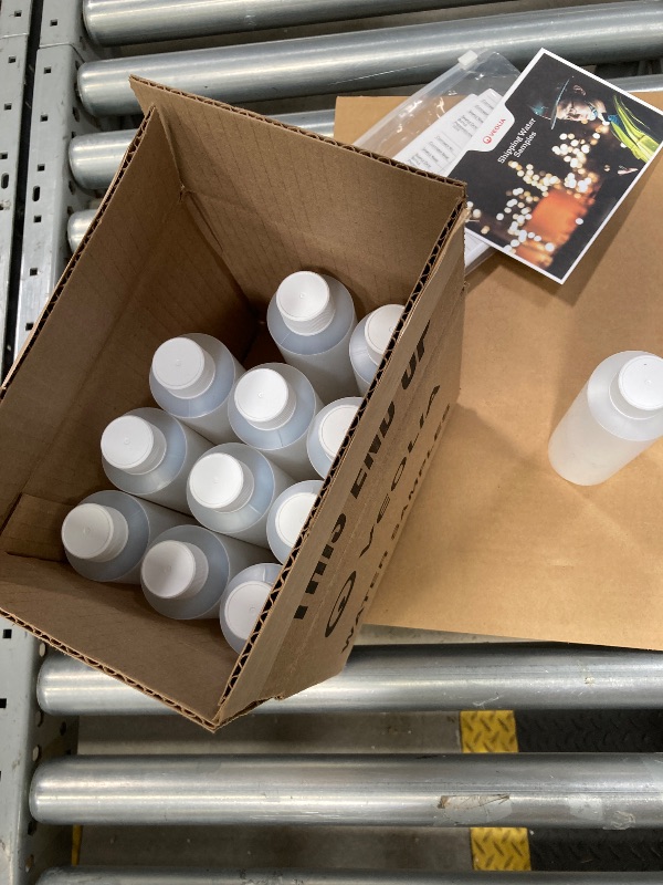 Photo 1 of 12-Pack Bulk Empty Plastic Juice Bottles Reusable Water Bottles to work great as Sensory Bottles and Smoothie Bottles with Black Lids Great for Sensory Crafts and Calming Bottles    ***(ORIGINAL STOCK PHOTOI NOT AVAILABLE)***