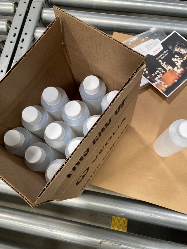 Photo 1 of 12-Pack Bulk Empty Plastic Juice Bottles Reusable Water Bottles to work great as Sensory Bottles and Smoothie Bottles with Black Lids Great for Sensory Crafts and Calming Bottles    ***(ORIGINAL STOCK PHOTOI NOT AVAILABLE)***