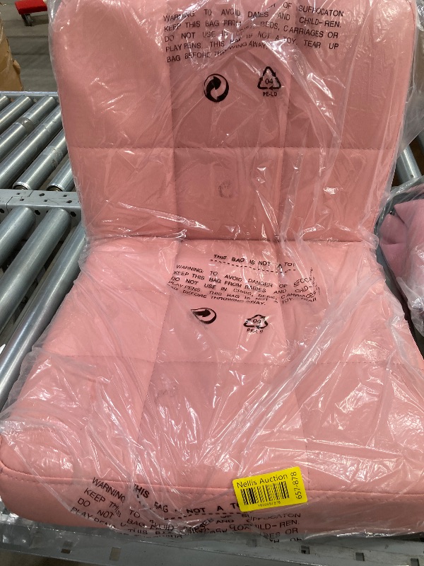 Photo 1 of ++NOT COMPLETE+++JUMMICO Desk Chair Modern Office Chair with Wheels Vanity Chair PU Leather Mid-Back Rolling Chair Cute Chair for Office, Teen, and Bedroom Desks (Pink)
