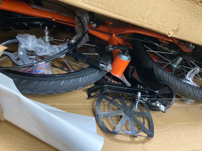 Photo 1 of 18" Kids Bike with Training Wheels, Height Adjustable Kids Bicycle with Basket/Water Bottle/Inflator/, Christmas Birthday New Year Xmas Gifts for Girls Boys Toddlers Kids 6 to 12 Years Old
