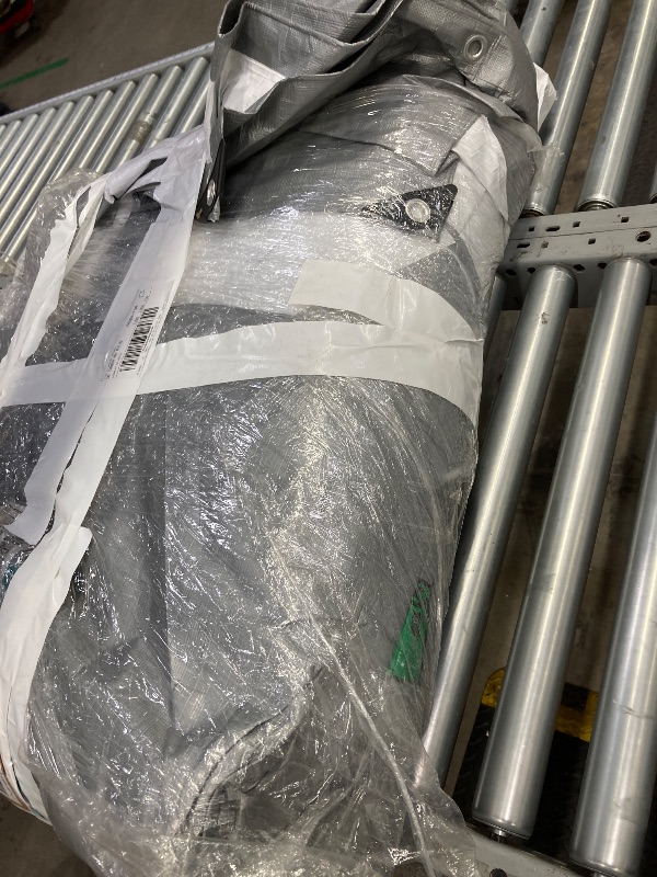 Photo 1 of [30'X50'] RSW Heavy Duty Waterproof 8 Mil. Reversible (White/Silver) Tarp Cover, UV Resistant, Rip and Tear Proof Tarpaulin with Reinforced Edges - for Roof, Camping, Patio, Pool Cover, Boat