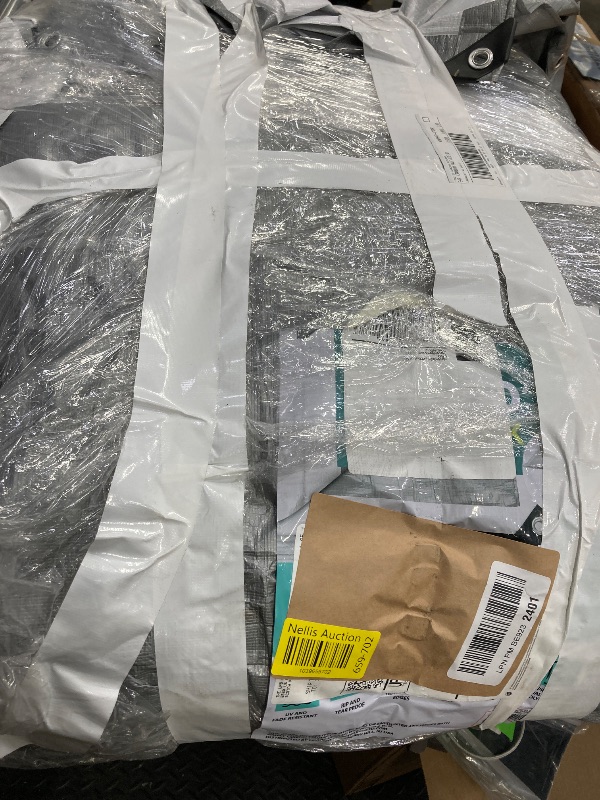 Photo 1 of [30'X50'] RSW Heavy Duty Waterproof 8 Mil. Reversible (White/Silver) Tarp Cover, UV Resistant, Rip and Tear Proof Tarpaulin with Reinforced Edges - for Roof, Camping, Patio, Pool Cover, Boat
