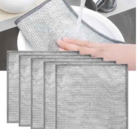 Photo 1 of 
Scrubbing Pad Dish Wash for Stain Removal Scrubber Stainless Steel Wire Sided Non-Scratch Scouring Sided 10 piece