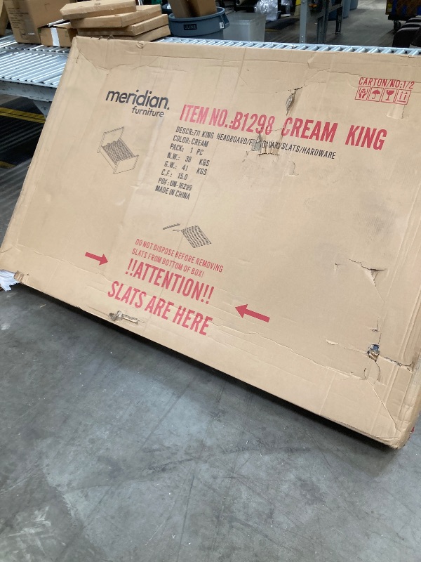 Photo 1 of meridian furniture 711 cream king bed fram / footboard / slats / hardware
