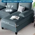 Photo 1 of Walsunny Sectional Sofa Couches for Living Room Clearance Set, U Shaped Couch 4 Seat Sofa Set with Double Chaise, Deep Gray
