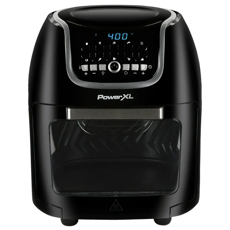 Photo 1 of ****OUT  PLASTIC PART IS BROKEN BUT IT WORKS  PARTS ONLY ,  BRAND NEW ITEM DRIPPEN PANS AND 3 TRAYS*****PowerXL Vortex Air Fryer Pro Plus 10 Quart Capacity, Black, 1700 Watts,
 