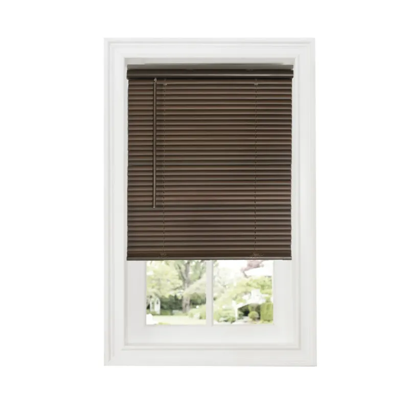 Photo 1 of Achim 1" GII Deluxe Sundown Indoor Cordless Mahogany Vinyl Room Darkening Window Mini Blind, 23" W x 64" L
