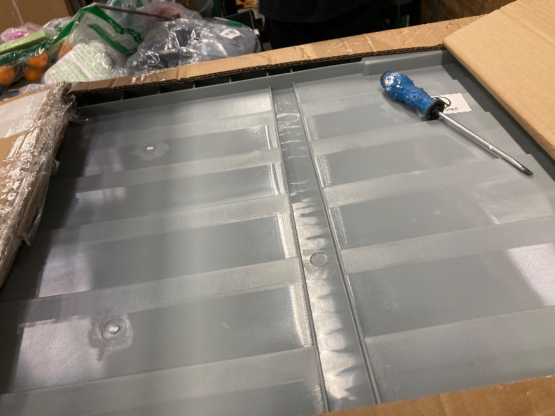 Photo 1 of ****MISSING PARTS****Ktaxon 75gal Outdoor Garden Plastic Storage Deck Box Chest Tools Black Grey
