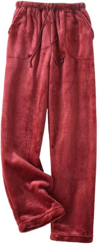 Photo 1 of Womens Plaid Fluffy Pajama Pants Fuzzy Fleece Cozy Lounge Pants with Pockets Winter Warm Pj Bottoms MEDIUM