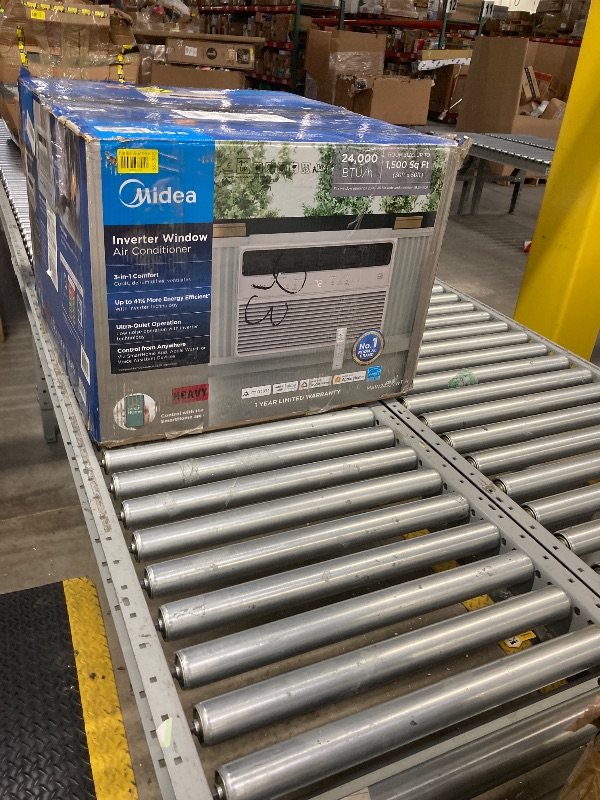 Photo 1 of Midea 24,000 BTU Smart Inverter Window Air Conditioner with APP, Alexa Control, 230V AC Unit Cools up to 15,00 Sq. Ft, Quiet Operation, Energy Saving, Remote & Easy Installation Kit, White