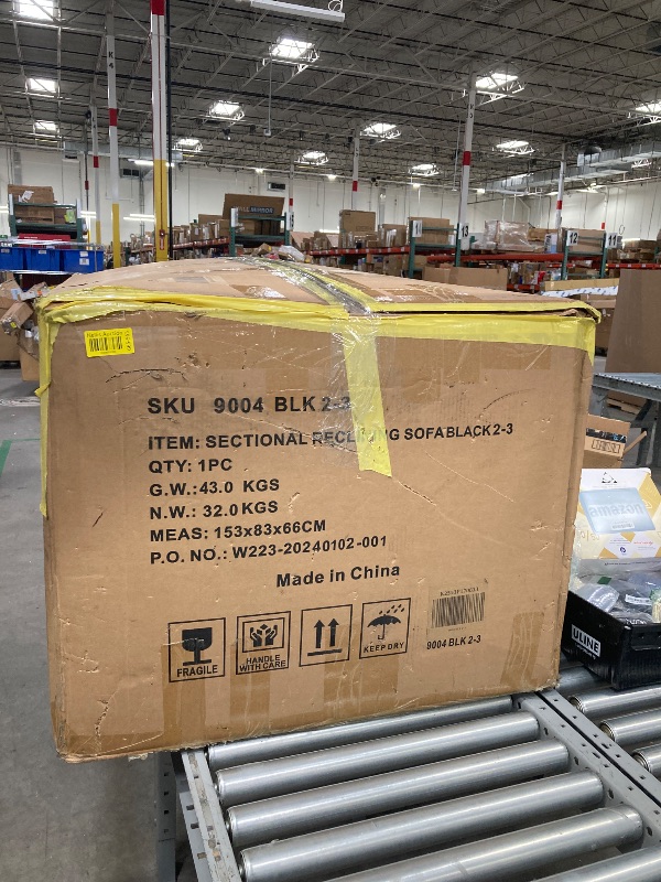 Photo 1 of ***BOX 2 OF 3 ONLY/INCOMPLETE SET**Modern Manual Reclining Motion Sectional Sofa L-Shaped Oversized Recliner Sofa&Couch Curved Symmetrical Tufted Upholstered Couch w/2 Storage Console and 4 Cupholders for Living Room/Home Theater