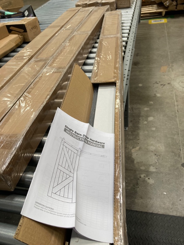 Photo 1 of ***THERE IS NO DOOR INCLUDED****FREDBECK 36in x 84in Wood Barn Door with 6.6FT Barn Door Hardware Kit Included K Shape Solid Spruce Wood Panel Need to Assembly