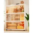 Photo 1 of 282Qt Stackable Large Plastic Storage Bins with Lids, 3 Tier Closet Organizer with Doors and Wheels, White