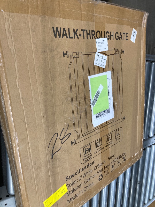 Photo 1 of *see notes*
Fairy Baby Extra Wide Baby Safety Gate 76.02"-86.02", Pressure Mounted Child Gate in Black Metal