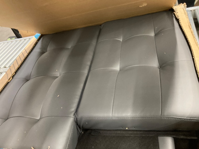 Photo 1 of ***MISSING PARTS/INCOMPLETE**Homall Futon Sofa Bed Faux Leather Couch Modern Convertible Folding Recliner with 2 Cup Holders