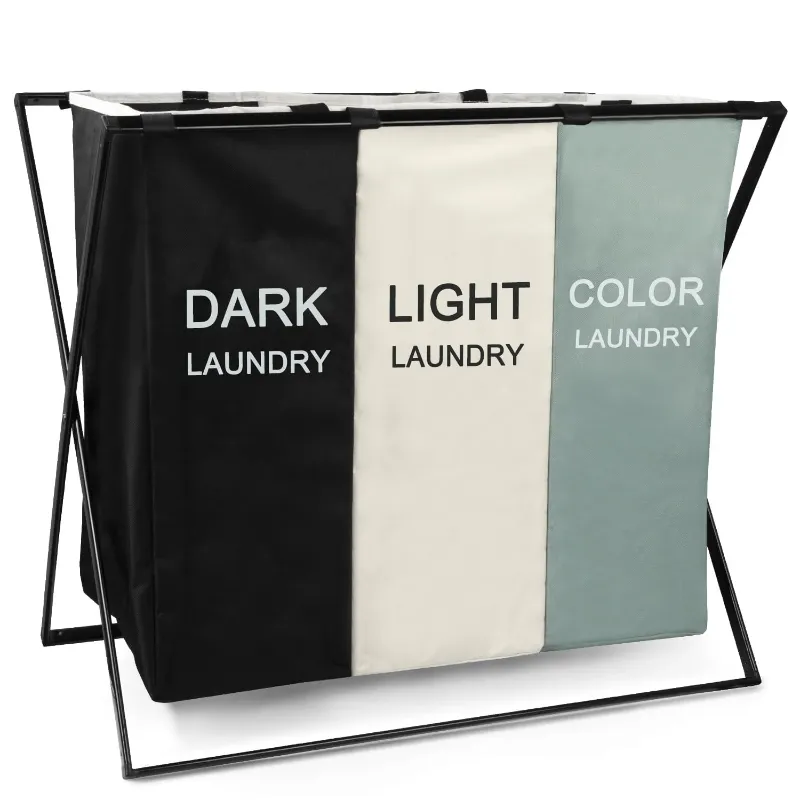 Photo 1 of ***PARTS ONLY***
Clothes Laundry Hamper, Large Capacity Laundry Sorter with 3 Section Laundry Bag Organizer for Dirty Clothes, Essential for Towel Organization & Toys Storage