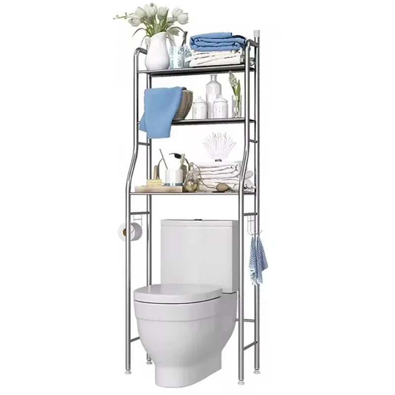 Photo 1 of ***MISSING HARDWARE***CACAGOO Over the Toilet Storage 3-Tier Over Toilet Bathroom Organizer Over Washing Machine Rack Shelf, Stainless Steel
