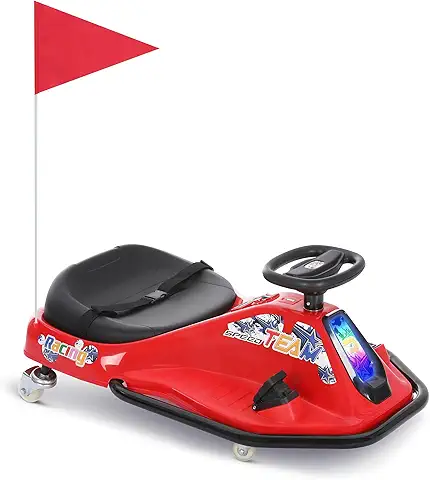 Photo 1 of 24v Electric Drifting Go Kart for Kids Ages 3+ Rechargeable Two Speed Switch Car with Safety and Simplified Drifting System Anti-Rollover Indoor and Outdoor Fun for 175 Lbs(Red)
