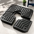 Photo 1 of ***MISSING 2 PIECES***Scafild | 4-Piece Patio Offset Umbrella Base Stand,180lbs Heavy-Duty Sand Filled Patio Umbrella Base - Black