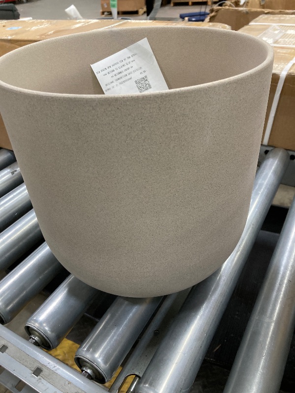 Photo 1 of 12 Inch Pots for Plants, Ceramic Large Planters for Indoor Plants, Indoor Plant Pots for Home Garden Patio Office, Planter Pots with Drainage Hole and Rubber Plug, Neutral Gray