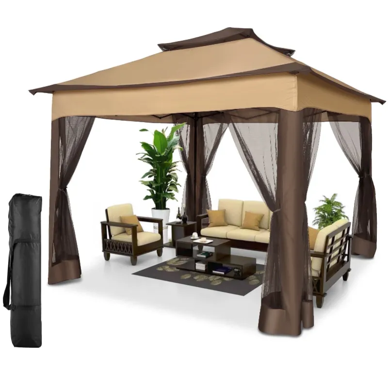 Photo 1 of ***PARTS ONLY**SANOPY 11 x 11 ft Outdoor Patio Gazebo with Ventilated Double Roof and Mosquito Net, Pop up Steel Canopy for Patios, Backyard, Garden and Beach